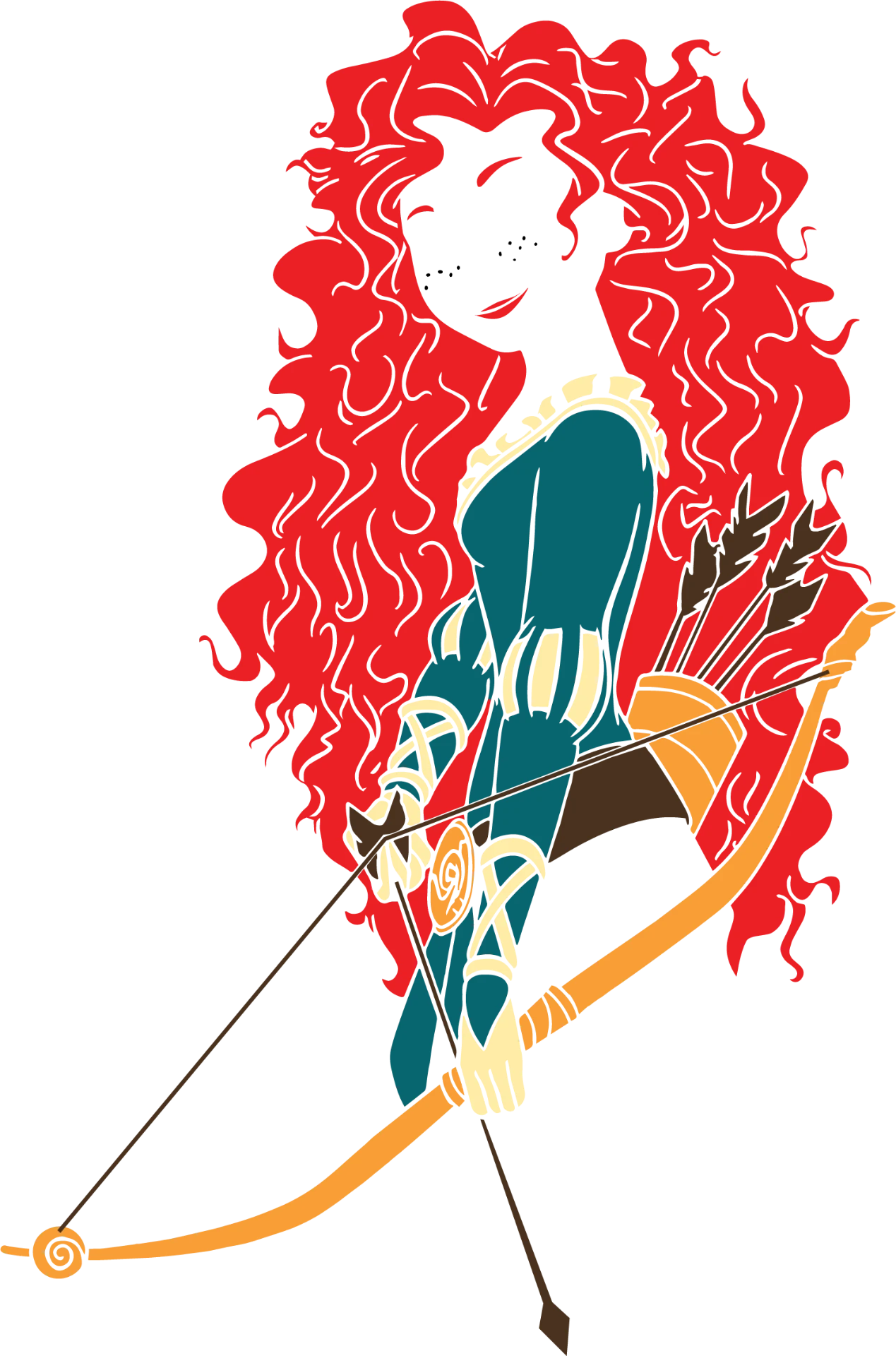 Brave Princess Silhouette Print